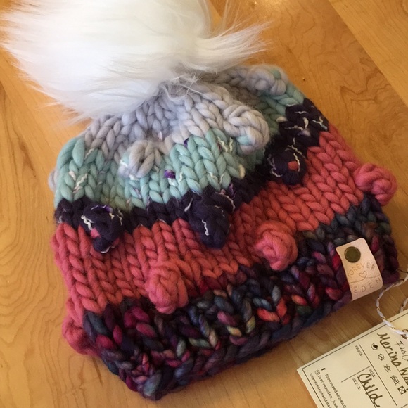 Forever Eden Handmade Merino Wool Toddler Beanie Hat With Faux Fur Pom P… - Picture 11 of 12